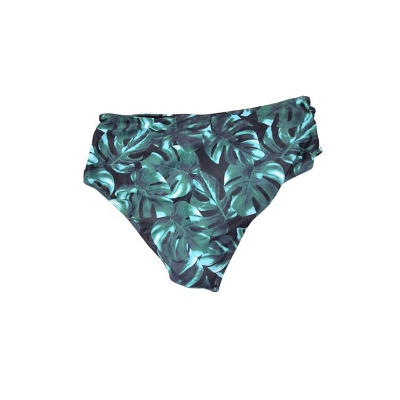Tropical Leaf High-Waisted Bikini Bottoms XXL Polyamide & Elastane - Picture 3 of 3